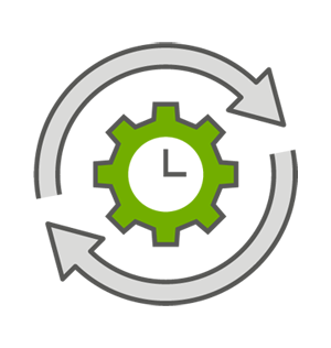 Zahnrad als Uhr mit Pfeilen drum von SYNAXUS 4