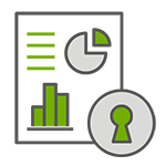 Anzeige mit Diagrammen und Schloss von SYNAXUS