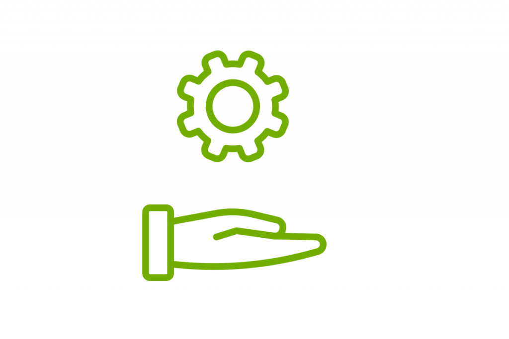 Zahnrad mit offener Hand ICON von SYNAXUS