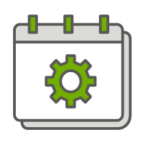 ICON Kalender mit Zahnrad, Anpassbarkeit von SYNAXUS