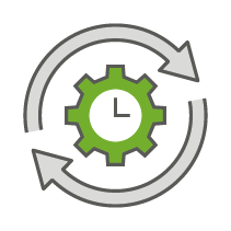 Zahnrad als Uhr mit Pfeilen drum von SYNAXUS 6